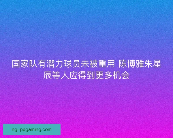 国家队有潜力球员未被重用 陈博雅朱星辰等人应得到更多机会