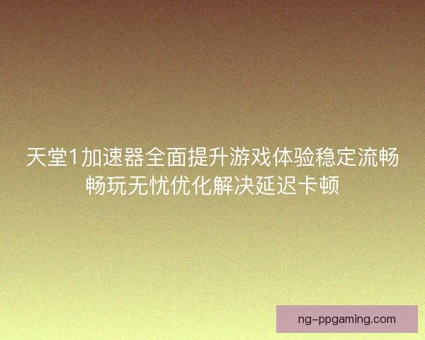 天堂1加速器全面提升游戏体验稳定流畅畅玩无忧优化解决延迟卡顿